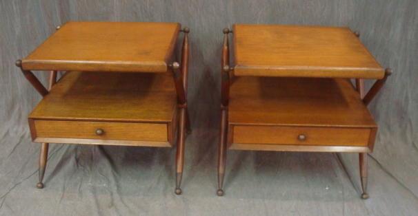 Pair of Midcentury Two Tier 1