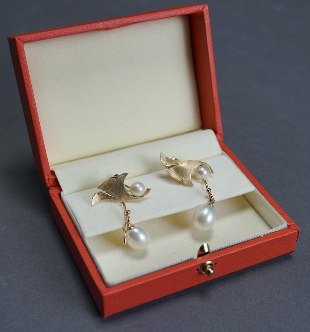 PAIR OF MIKIMOTO 14-KARAT