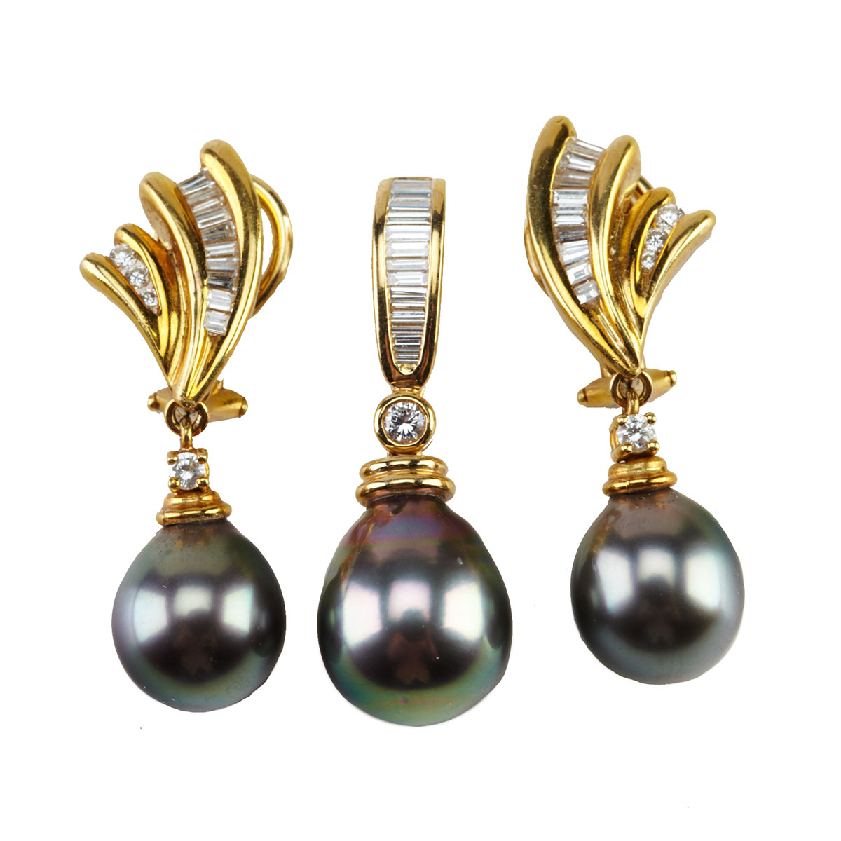Pair Of Mikimoto 18k Yellow Gold