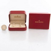 PAIR OF MIKIMOTO PEARL AND DIA