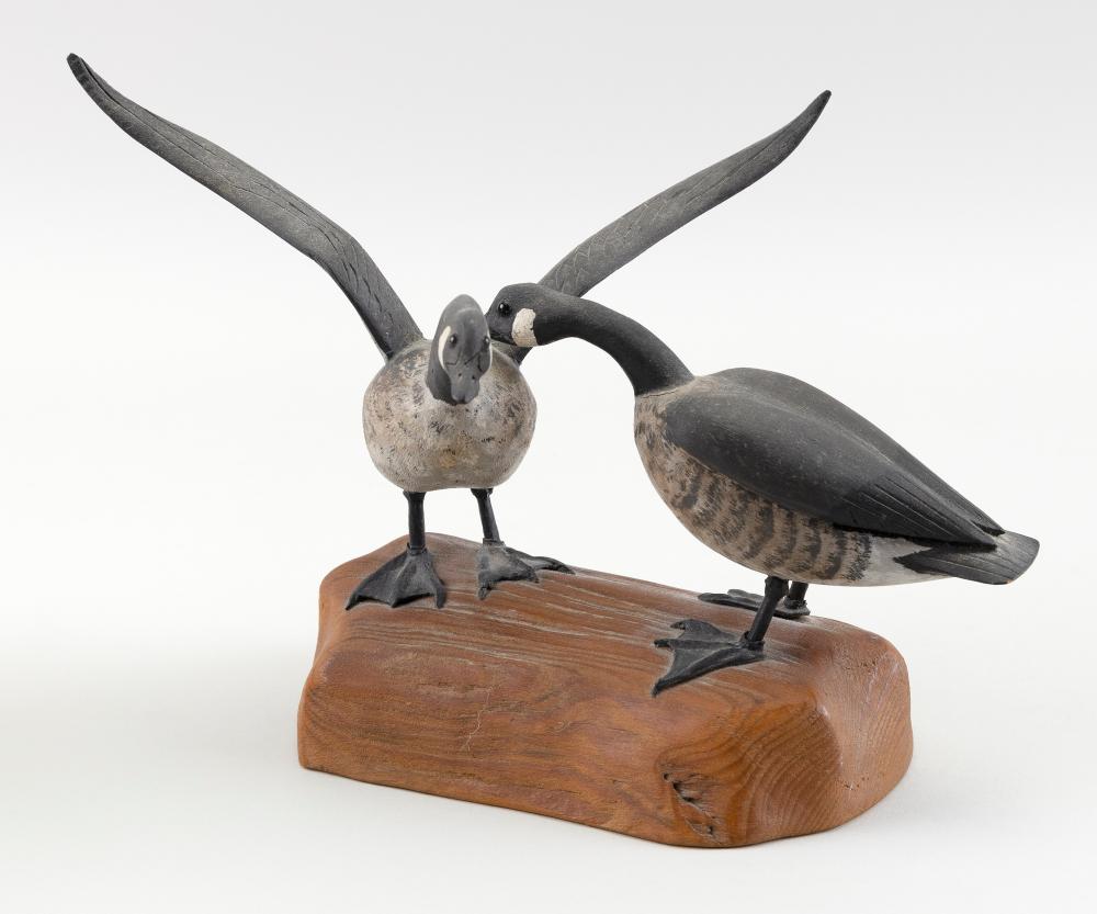 PAIR OF MINIATURE CANADA GEESE 20TH
