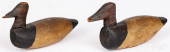 PAIR OF MINIATURE CARVED AND P