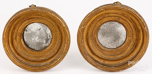 PAIR OF MINIATURE GILTWOOD BULLSEYE