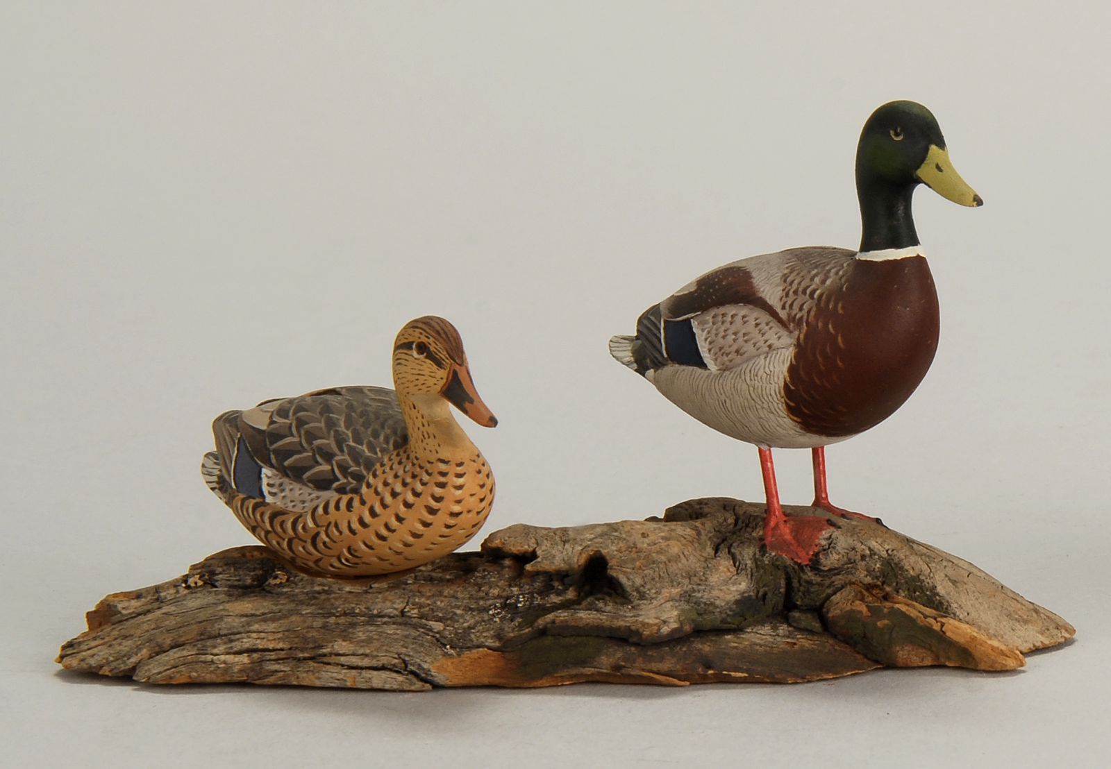 PAIR OF MINIATURE MALLARDSBy