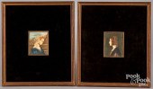 PAIR OF MINIATURE OIL PORTRAIT