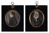 PAIR OF MINIATURE PORTRAITS AM