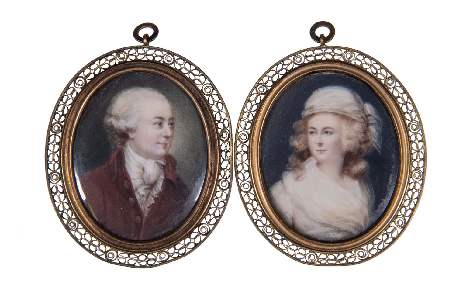 PAIR OF MINIATURE PORTRAITS BY
