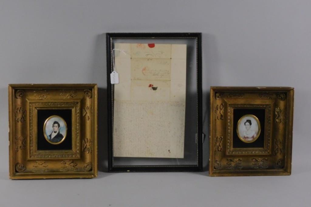 PAIR OF MINIATURE PORTRAITS,