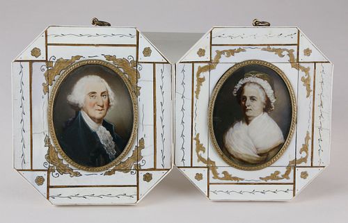 PAIR OF MINIATURE PORTRAITS OF