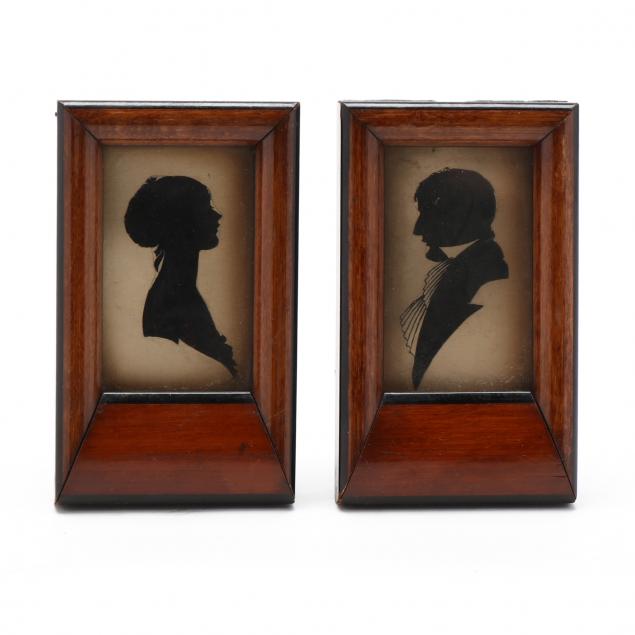 PAIR OF MINIATURE SILHOUETTES,