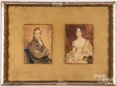 PAIR OF MINIATURE WATERCOLOR P