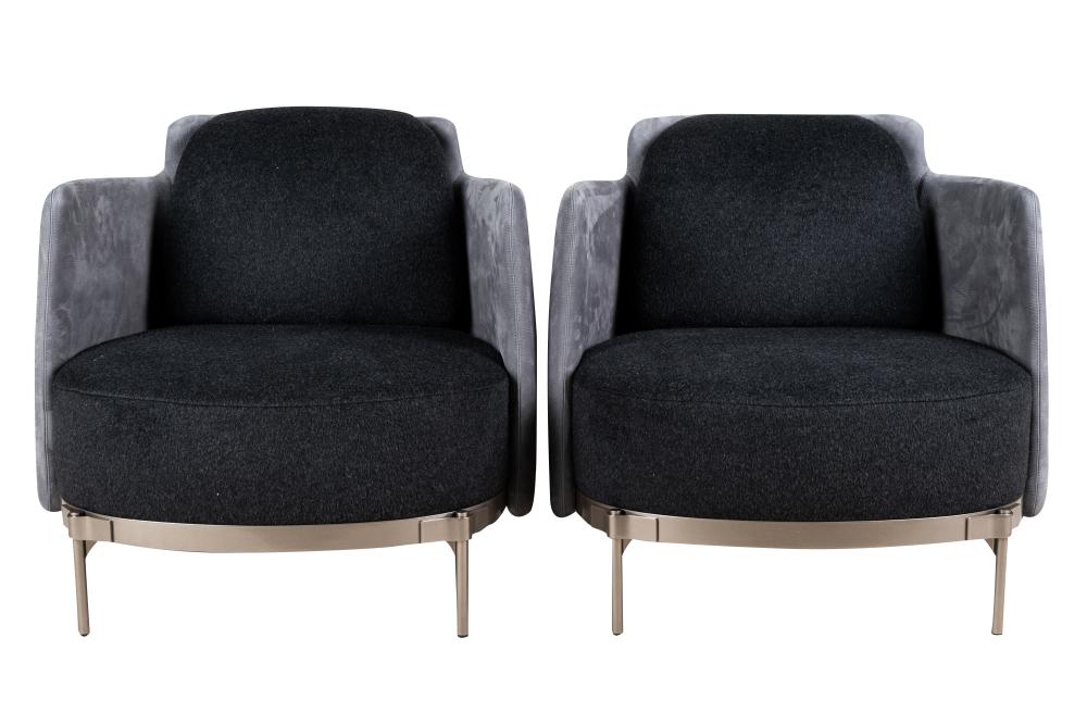 PAIR OF MINOTTI ARMCHAIRS2019, wool