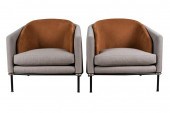 PAIR OF MINOTTI 'FIL NOIR' ARM