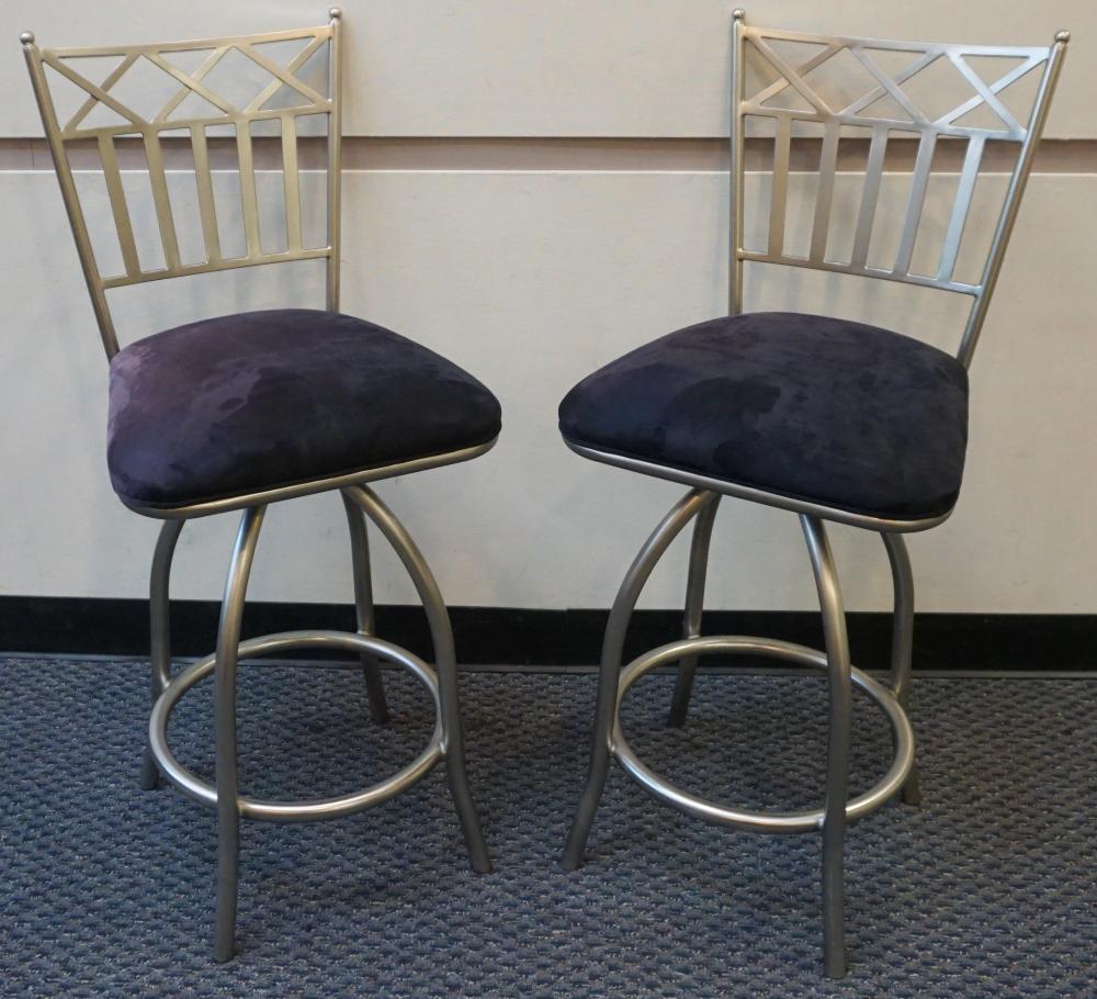 PAIR OF MINSON BRUSHED ALUMINUM