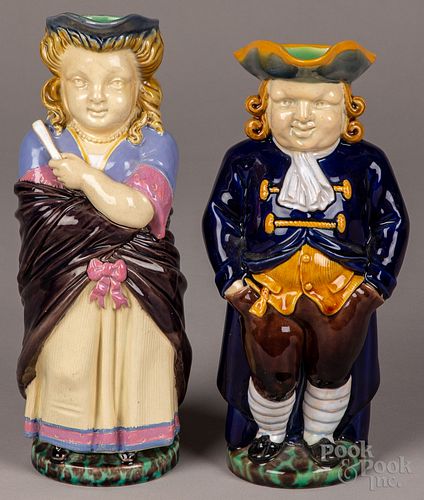 PAIR OF MINTON MAJOLICA TOBY