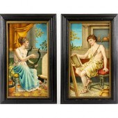 PAIR OF MINTON PORTRAIT PLAQUE