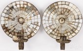 PAIR OF MIRRORED TIN CANDLE SC