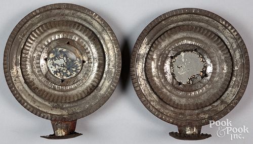 PAIR OF MIRRORED TIN CANDLE