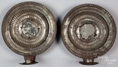 PAIR OF MIRRORED TIN CANDLE SC
