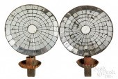 PAIR OF MIRRORED TIN CANDLE SC