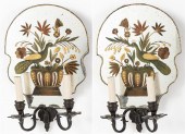 PAIR OF MIRRORED WALL SCONCESP