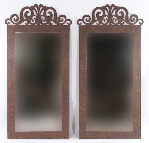 PAIR OF MIRRORS IRON FRAMES