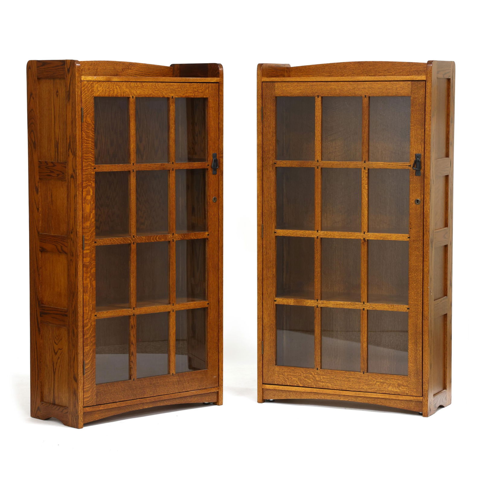 PAIR OF MISSION OAK STYLE