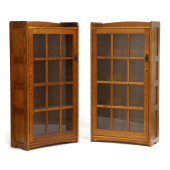 PAIR OF MISSION OAK STYLE BOOK
