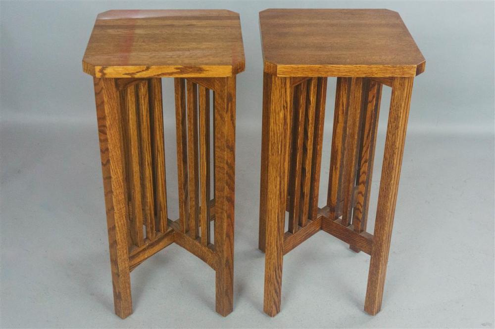 PAIR OF MISSION STYLE GOLDEN OAK