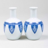 PAIR OF MIURA CHIKUSEN BLUE AN