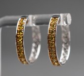 PAIR OF MODERN 14-KARAT WHITE-