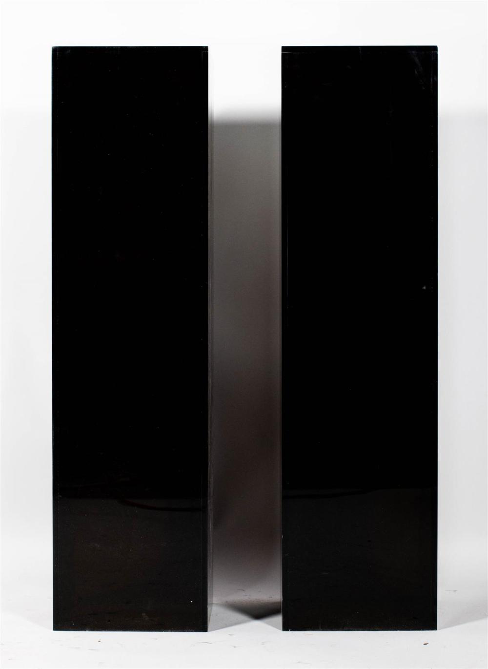 PAIR OF MODERN BLACK LAMINATED