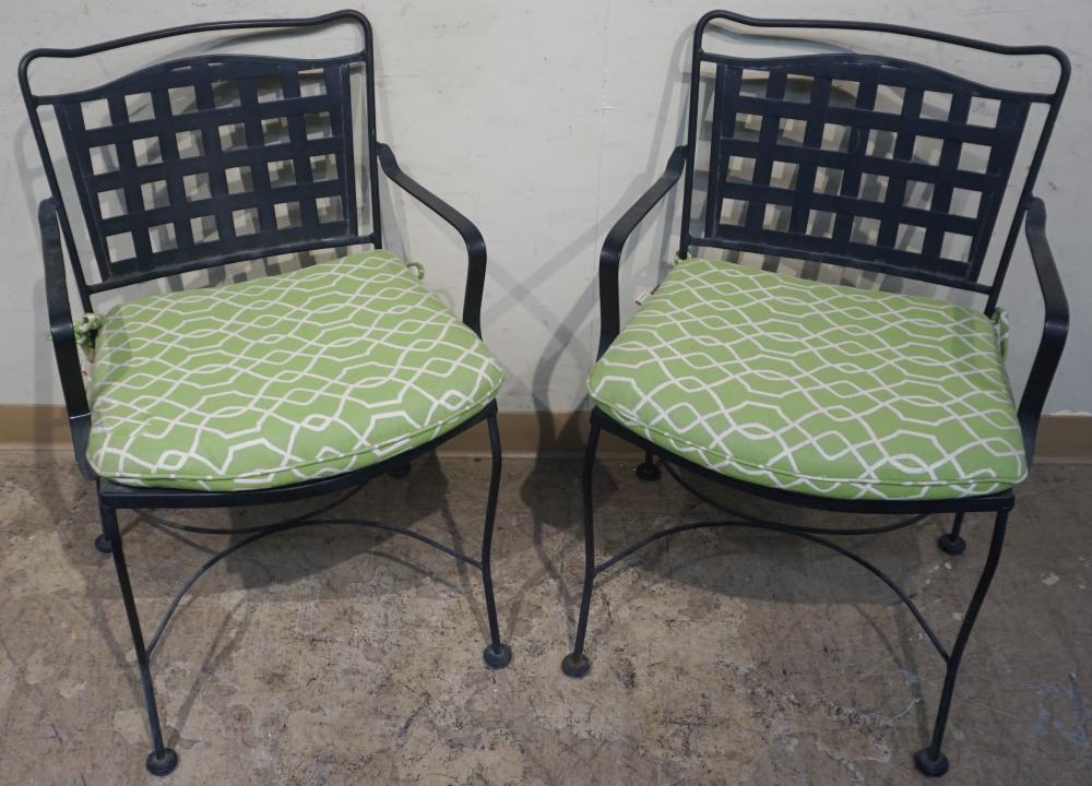 PAIR OF MODERN BLACK PAINTED
