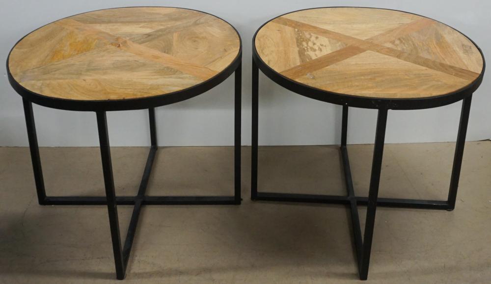 PAIR OF MODERN BLACK PAINTED