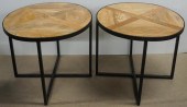PAIR OF MODERN BLACK PAINTED M