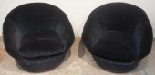 PAIR OF MODERN BLACK VELVET UP