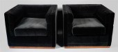 PAIR OF MODERN BLACK VELVET CL