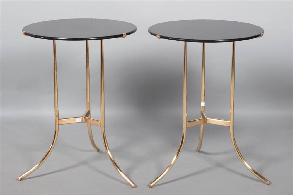 PAIR OF MODERN BRASS AND GRANITE
