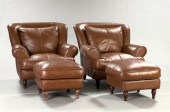 Pair of Modern Brown Leather O