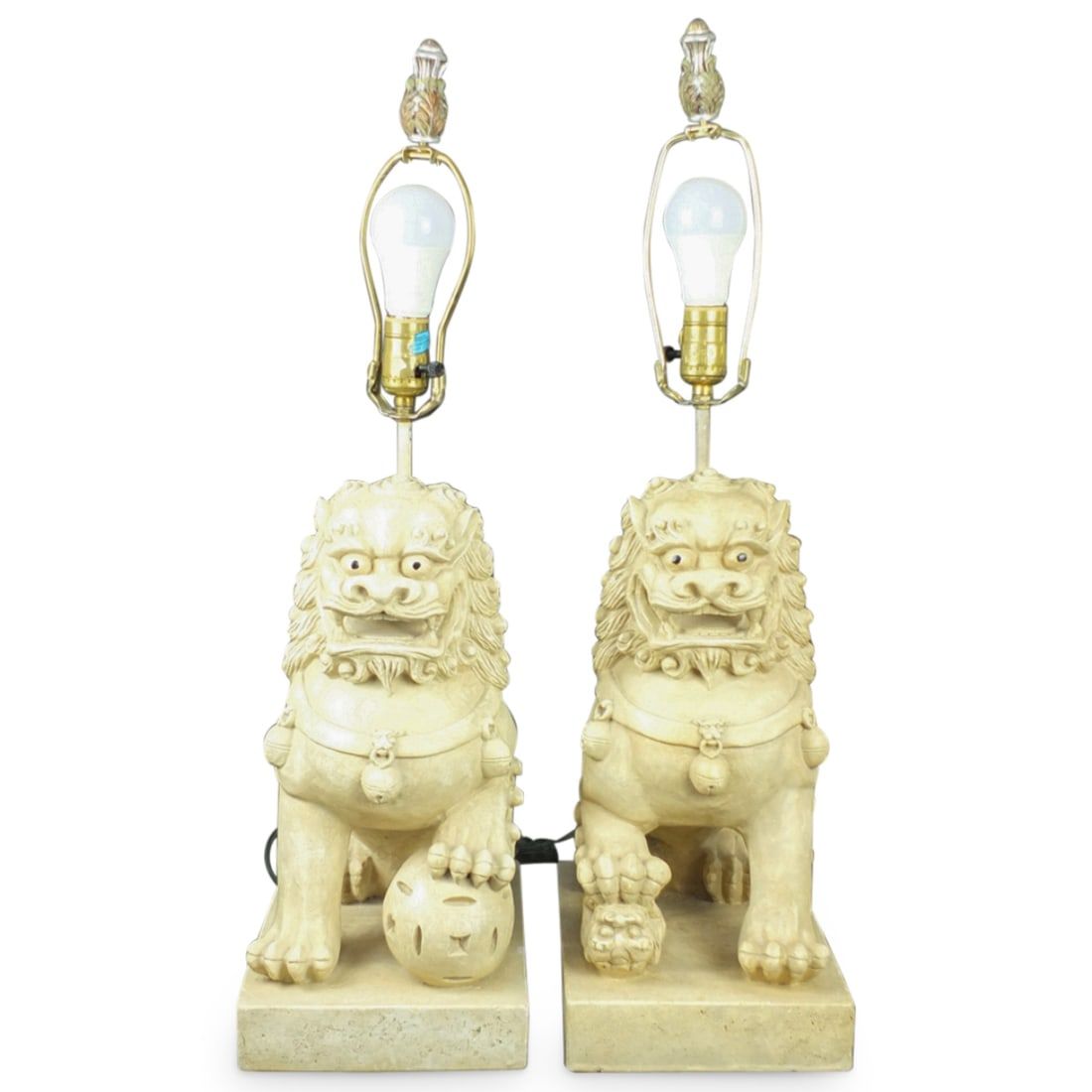 PAIR OF MODERN CHINESE FOOD DOG
