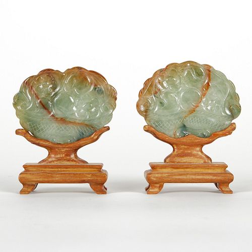 PAIR OF MODERN CHINESE JADE PLAQUES