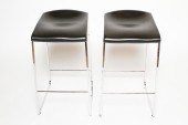 PAIR OF MODERN CHROME AND VINY