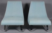 PAIR OF MODERN CHROME LOUNGE C