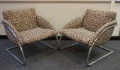 PAIR OF MODERN CHROME PLATED A