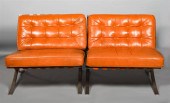 PAIR OF MODERN CHROMED METAL A