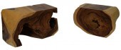 PAIR OF MODERN FREEFORM LOG EN
