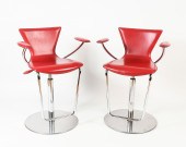 PAIR OF MODERN ITALIAN LEATHER