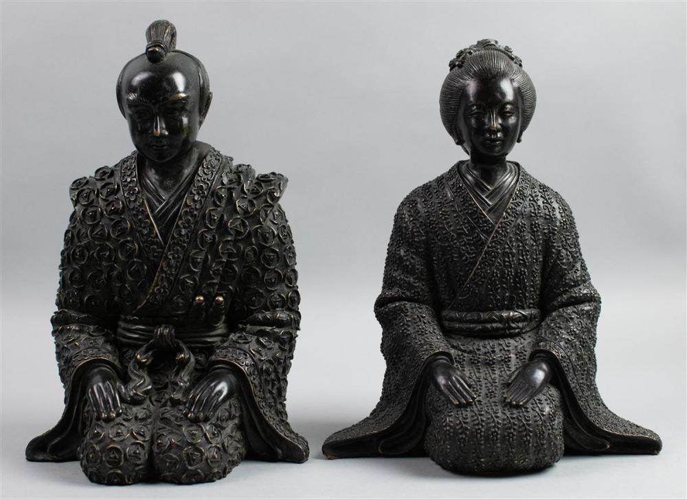 PAIR OF MODERN JAPANESE BRONZE