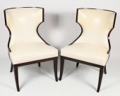 PAIR OF MODERN LEATHER WINGBAC