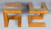 PAIR OF MODERN MAHOGANY VENEER